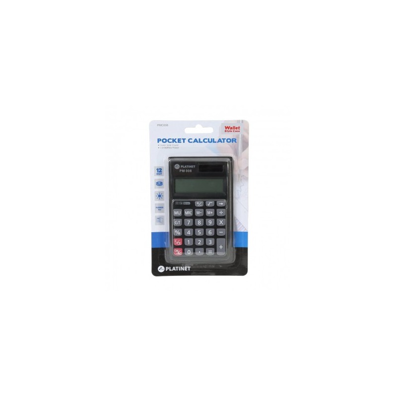 12 DIGITAL POCKET CALCULATOR PLA40467 PMC008