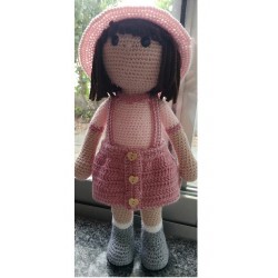 Amigurumi pink dress doll