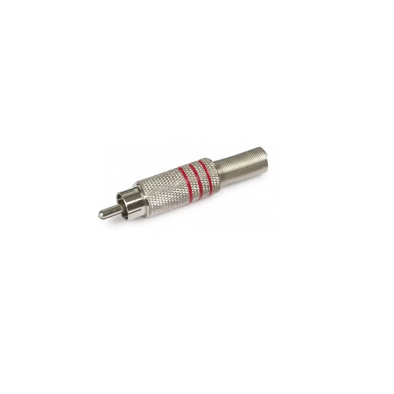 CONECTOR RCA M METAL ROJO