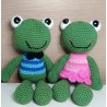 Peluche amigurumi ranas enamoradas