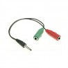 ADAPTADOR JACK 3.5mm 4 PIN M  X 2 JACK 3.5mm 3 PIN H