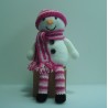 Muñeco nieve amigurumi sentado