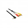 CABLE JACK 3.5mm 4 PIN  ACODADO A RCA