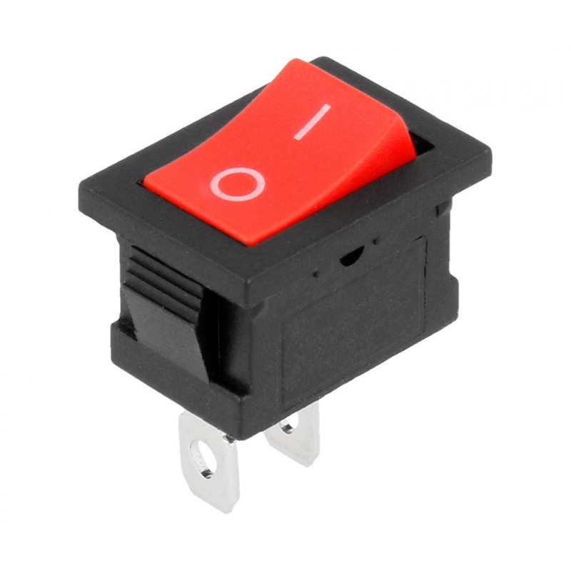 ROCKER SWITCH 1 CTO 8A 250V RED