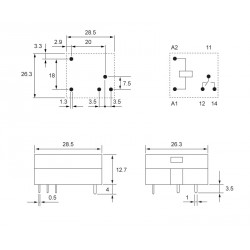 RL118H RELAY 12VDC 1 CTO 16A HORIZONTAL