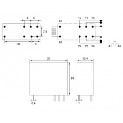 RL144 RELE TIPO Z 48VCA, 2 CTOS, 8A