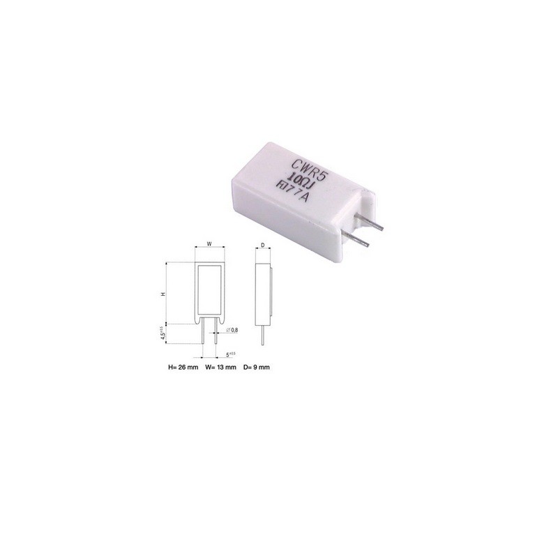 10R 5W RESISTOR 13X9mm