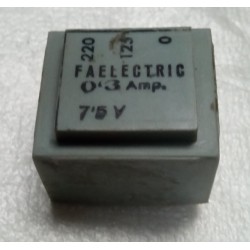 TRANSFORMADOR 7V5 0.3A FAELECTRIC