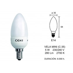 LAMP B-C CANDLE MINI E14 5W...