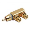 ADAPTADOR METAL (ORO) RCA/M A 2RCA/H ACODADO 53300