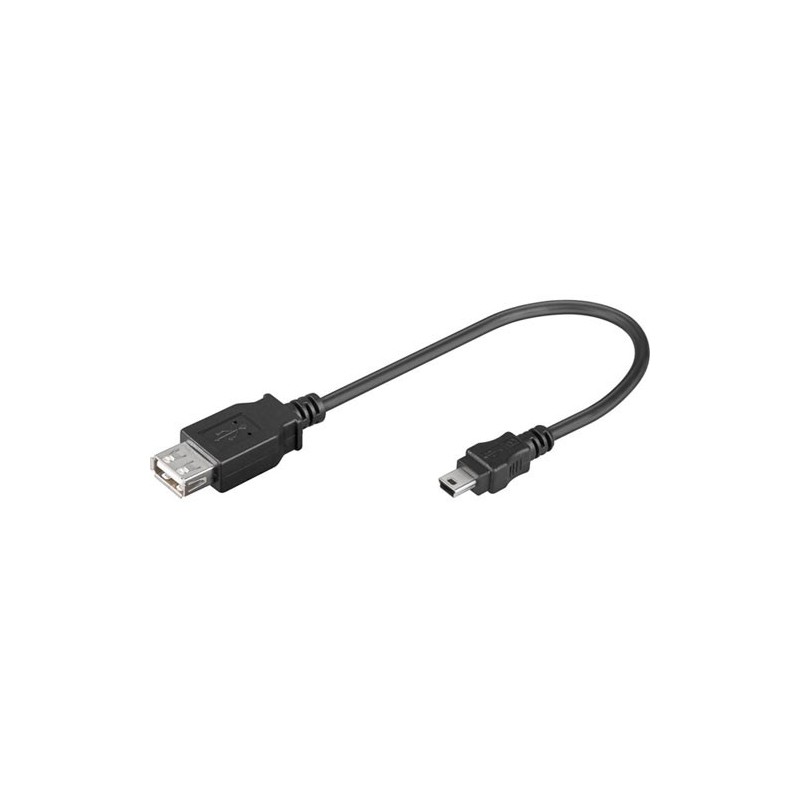 ADAPTADOR USB A HEMBRA A MINI USB B MACHO 0.2M