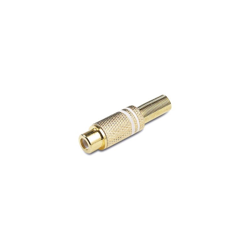 CONNECTOR RCA FEMALE BLACK METAL GOLD 53030