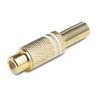 CONECTOR RCA H NEGRO METAL ORO 53030 