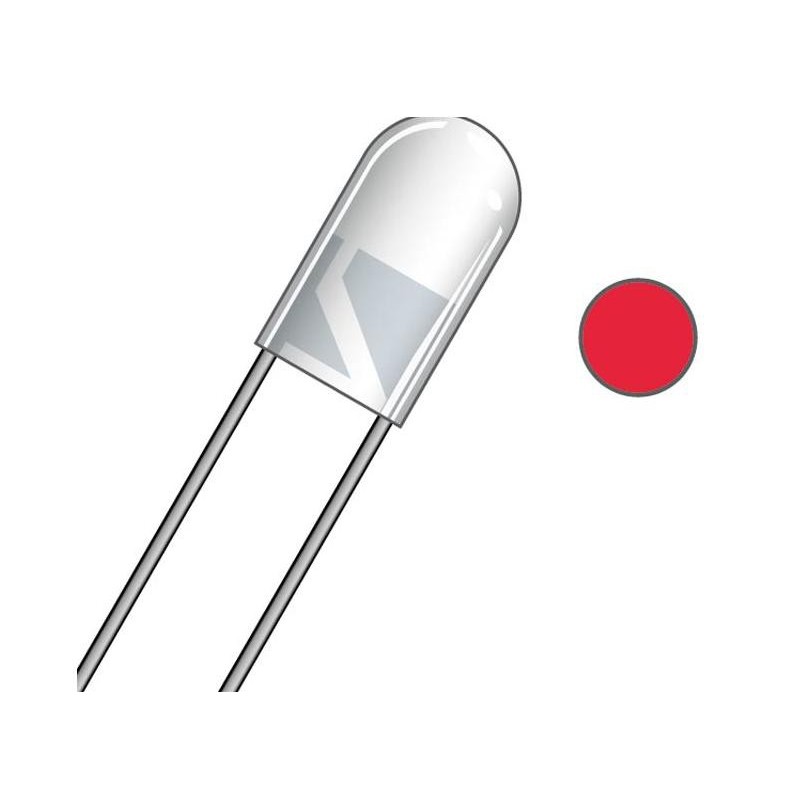 RED TRANSPARENT LED DIODE 5mm